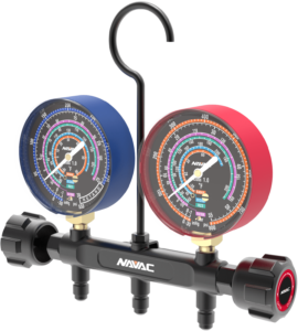 Pro Series Manifold Gauge, 3-1/8" OD, Brass Body, R410A/22/134a/404A